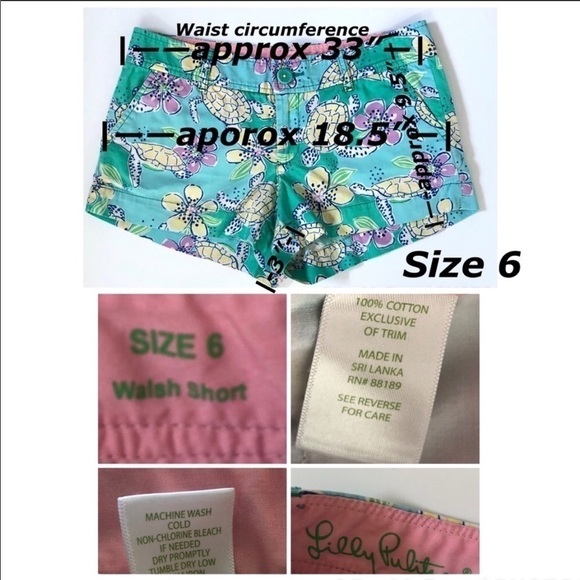 Rare Lilly Pulitzer Lagoon Moving Slowly Walsh Shorts Size 6 - Picture 4 of 5